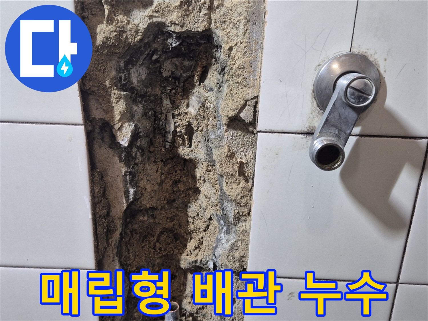 샤워기 벽 매립형 배관 누수 - 부분 공사 가능성 확인