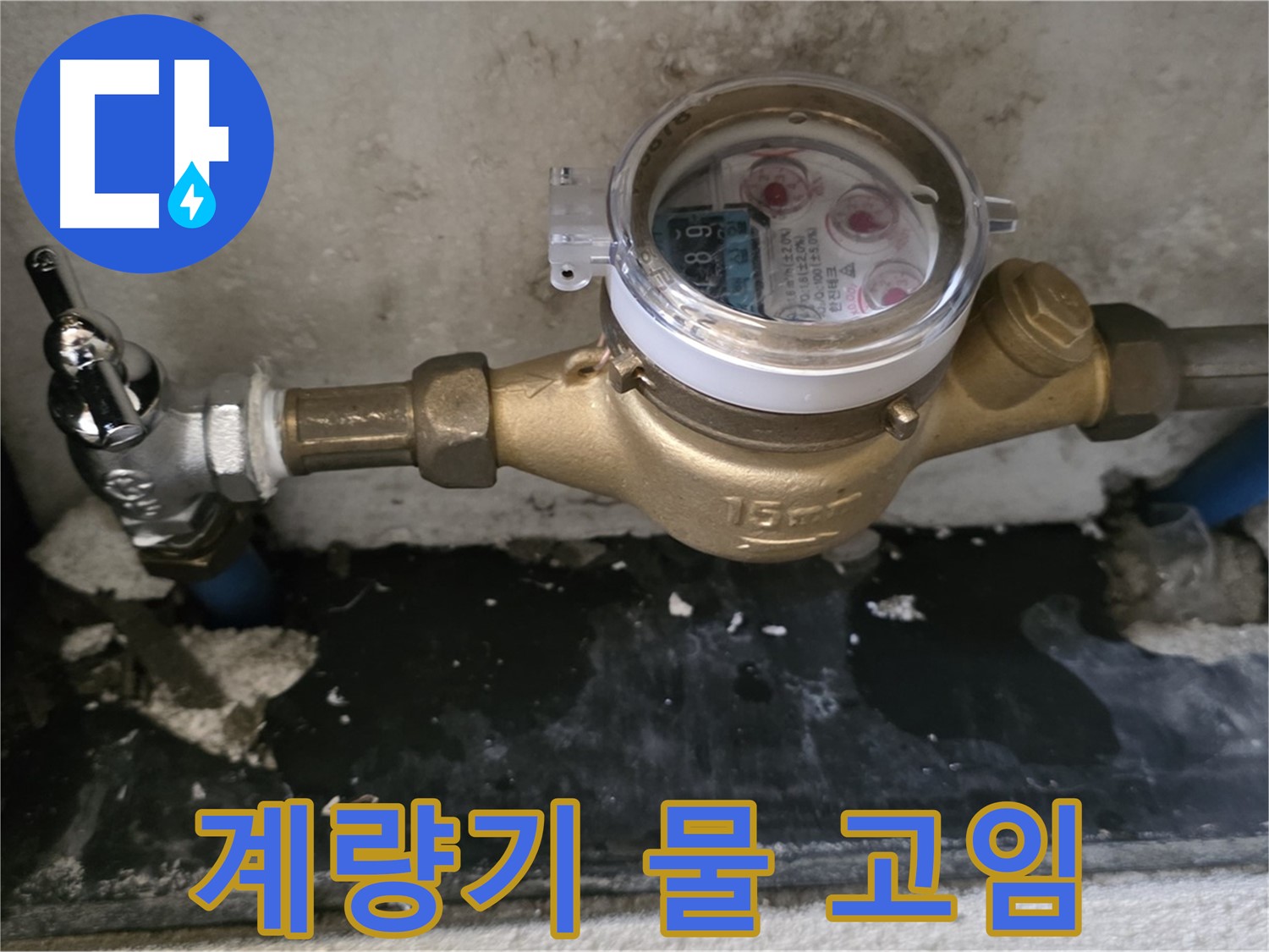 남양주 누수탐지 - 계량기 주변 물 고임 - 누수 의심