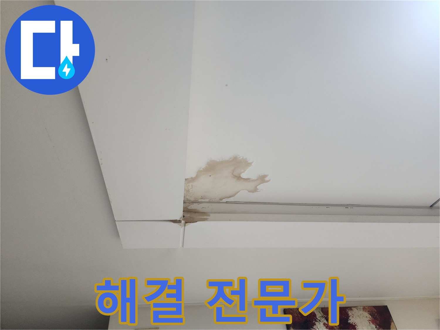 오래된 집 천장 누수 해결 전문가 - 일산 가좌2동에서 오래된 집 천장 누수를 해결하는 누수 전문가의 모습입니다.