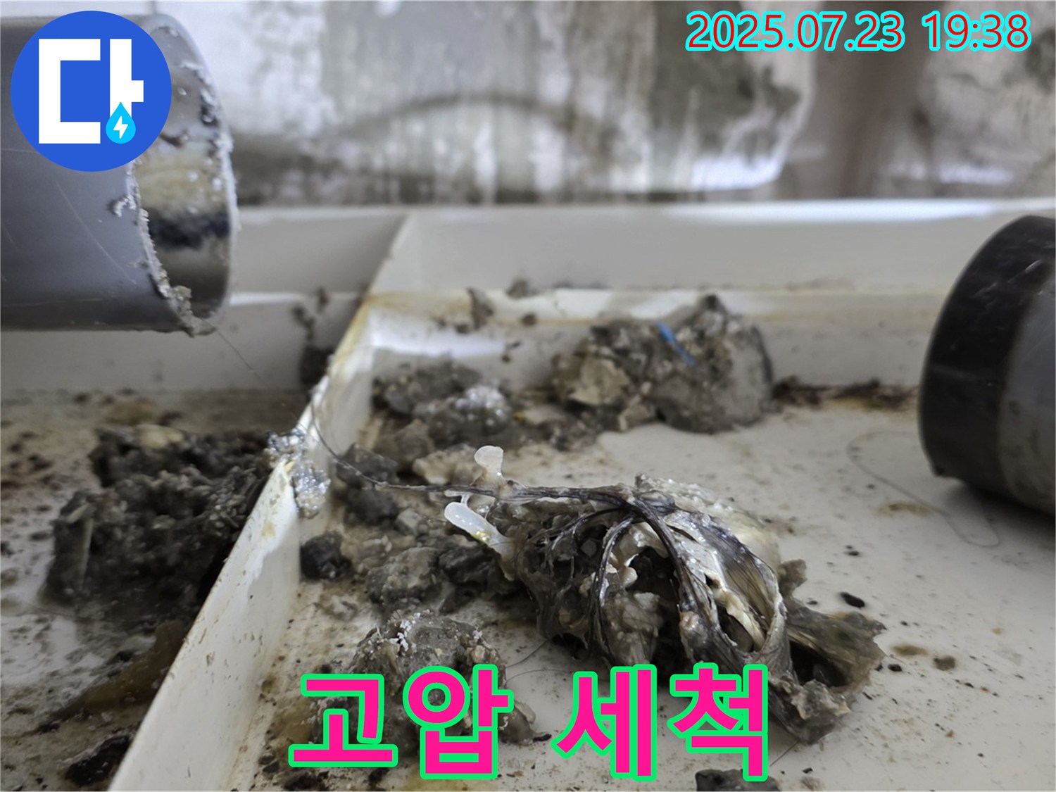 중계동 라이프청구신동아 아파트 - 고압 세척으로 배수관 속 찌꺼기 완벽 제거