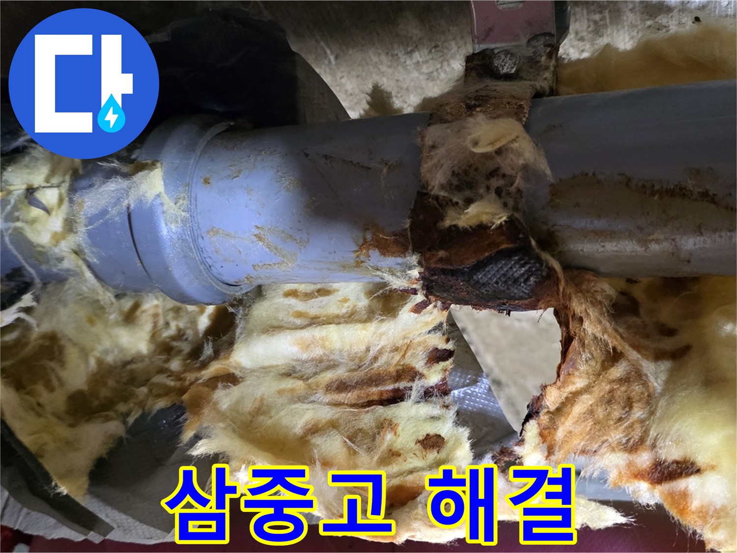 두산아파트 누수 - 낡은 배관, 곰팡이, 젖은 단열재 문제를 한 번에 해결했습니다.