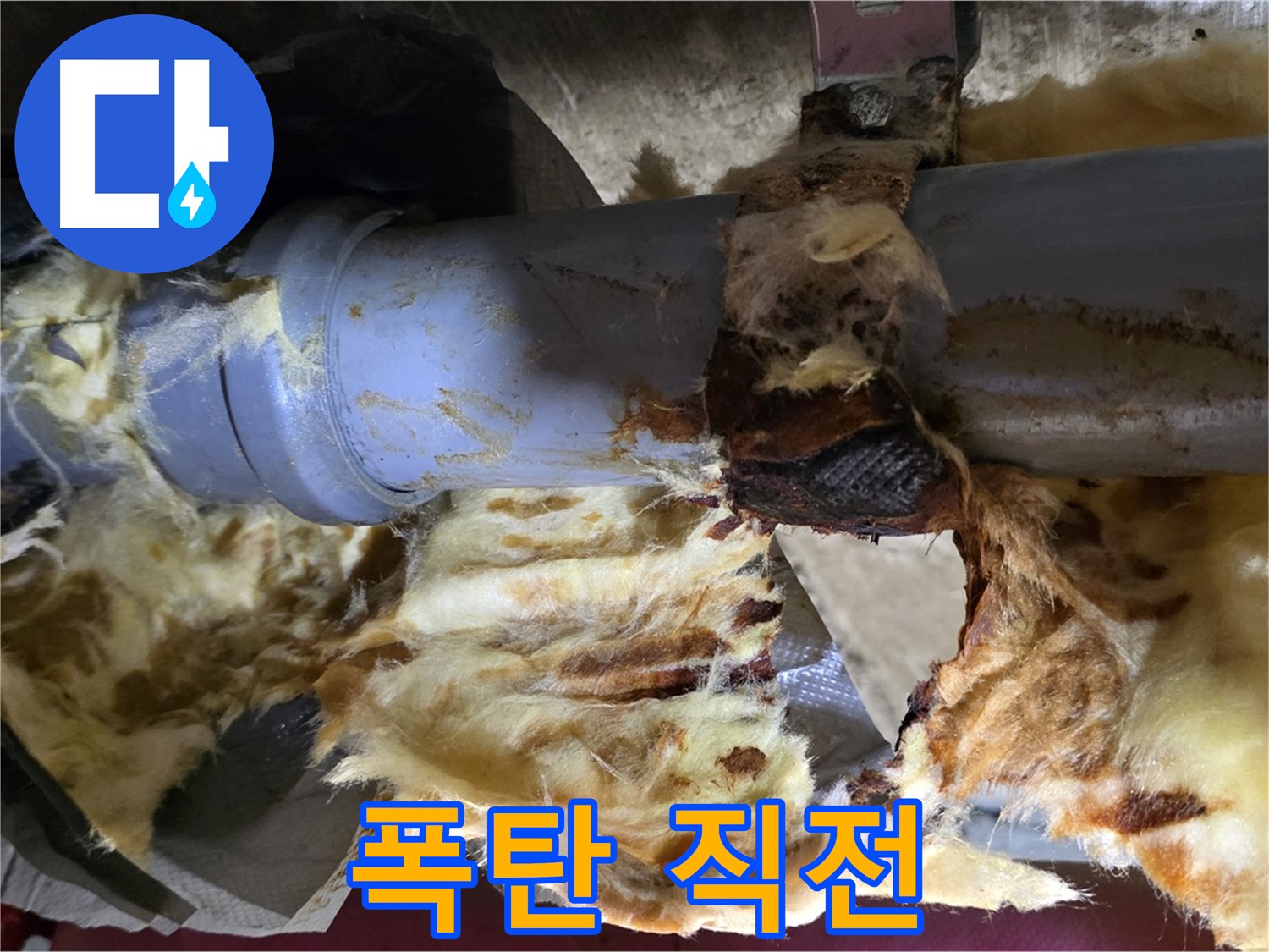 화도읍 두산아파트 누수 - 배관 연결 부위에서 누수가 발생하여 주변에 곰팡이 폭탄이 터지기 일보 직전입니다.