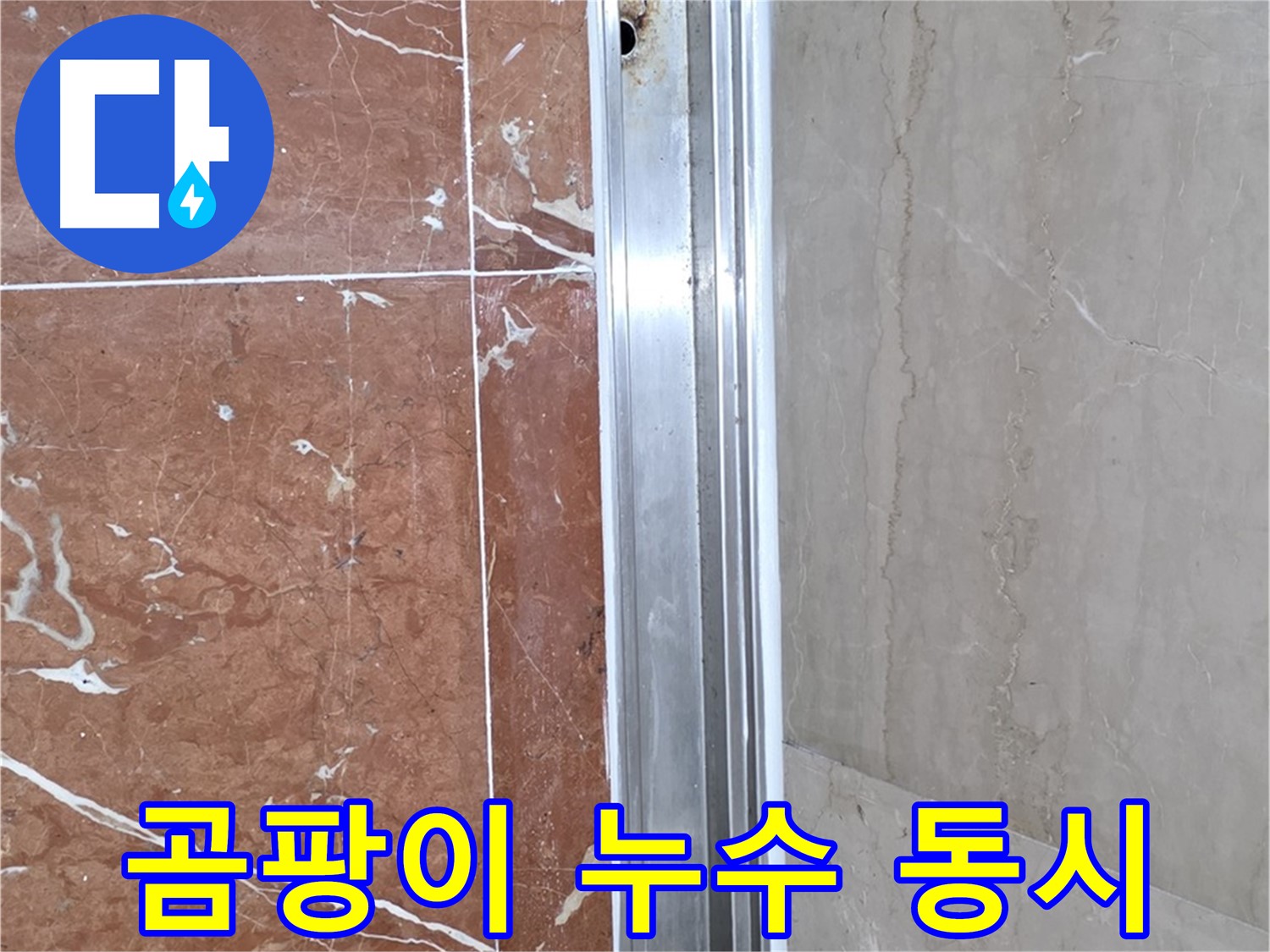 서초구 방배동 샤워부스 레일 틈새 - 곰팡이와 누수 동시 발생