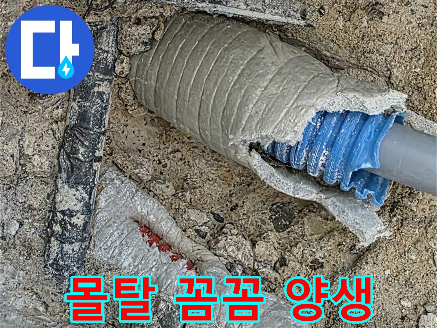 양주 삼숭동 자이아파트 누수 - 몰탈 시공 후, 꼼꼼하게 양생 작업 진행!