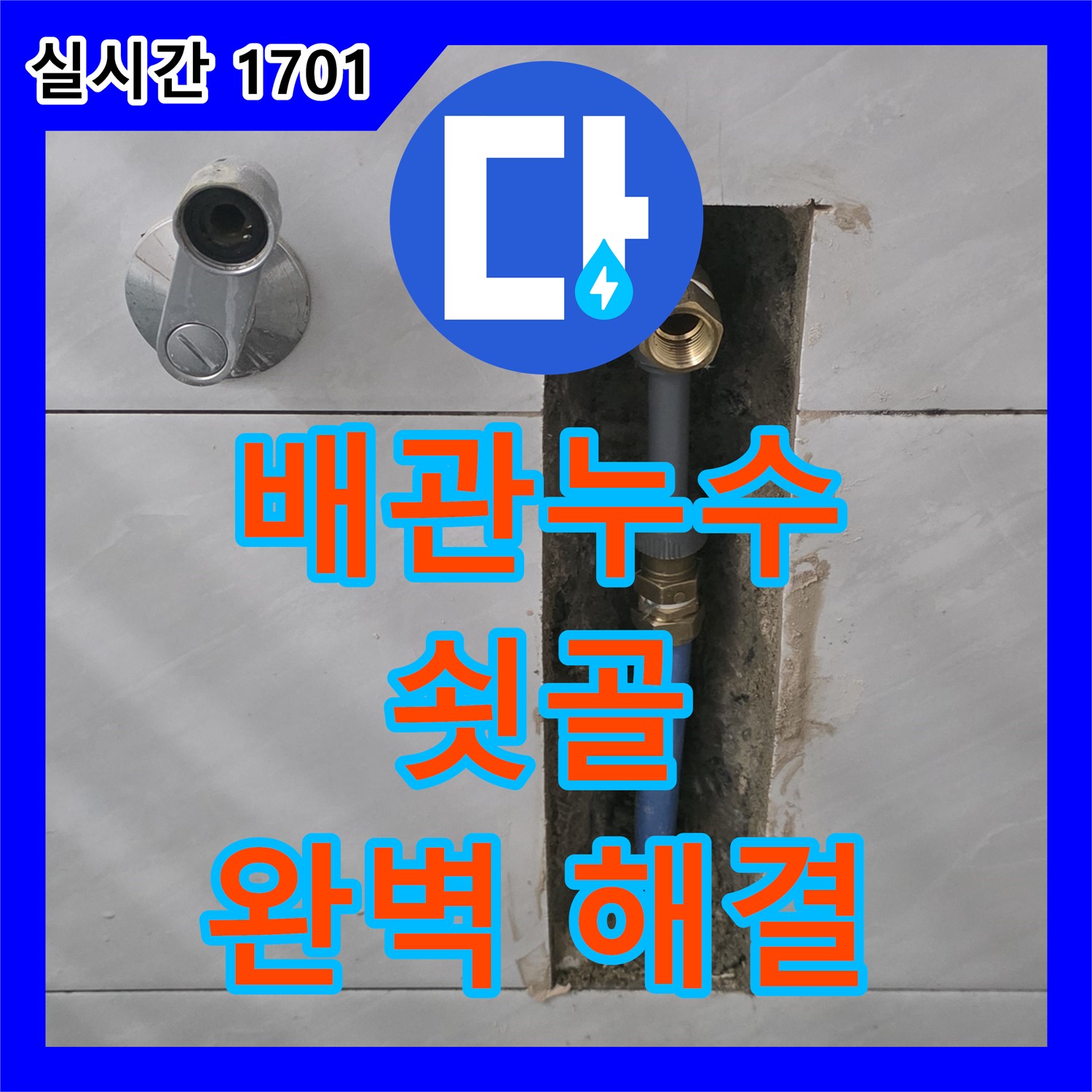 분당 쇳골, 누수탐지 후 오래된 배관 누수 완벽 해결