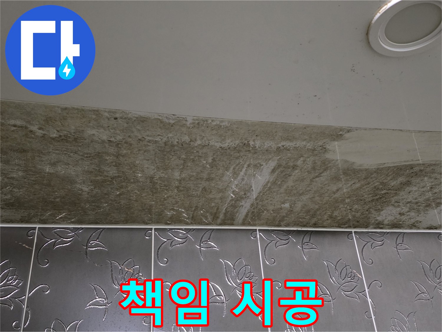 곰팡이 심한 화장실 천장 - 누수 해결 책임 시공 약속