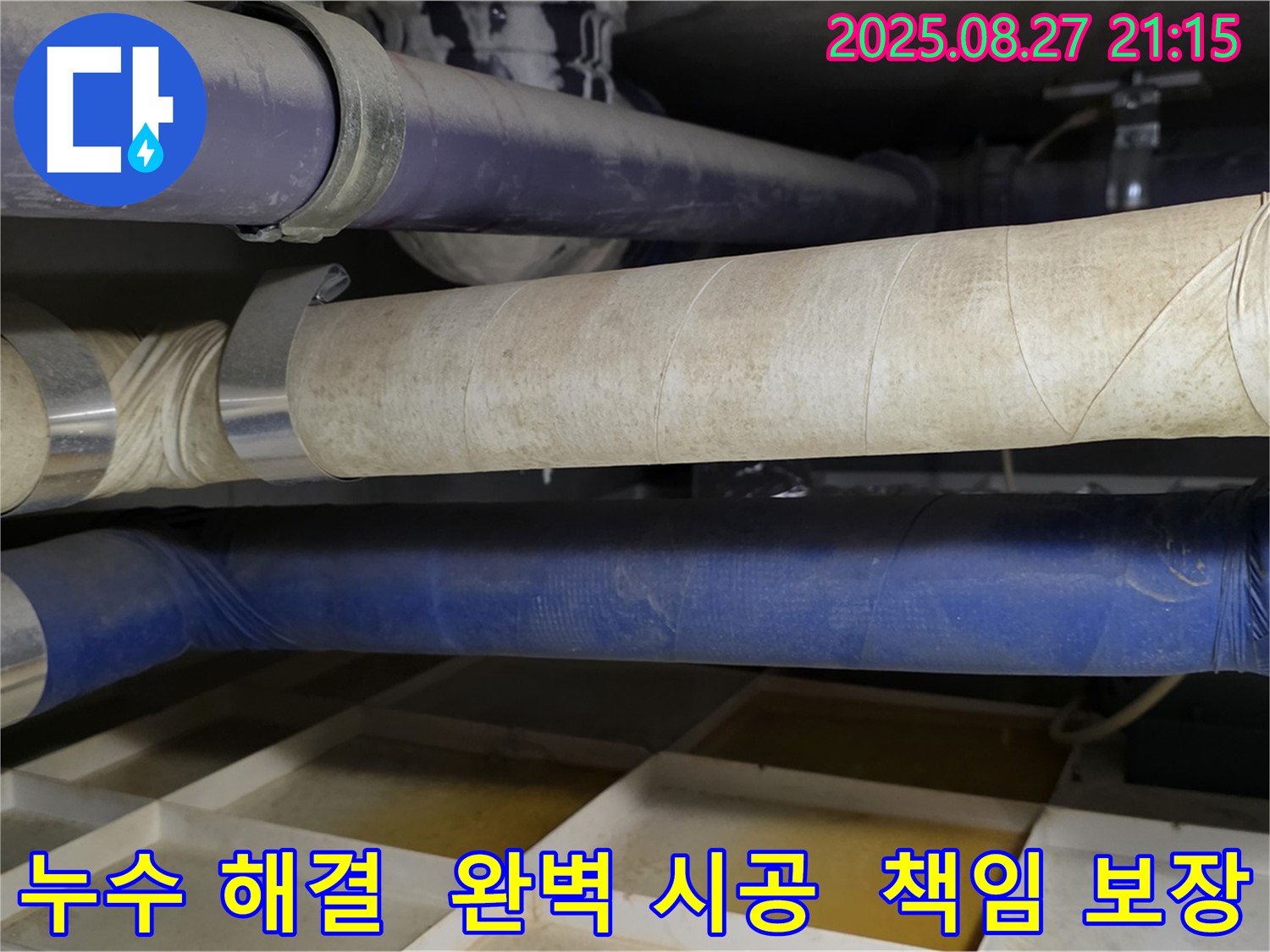 누수 문제를 완벽하게 해결하고 고객에게 만족을 드리는 모습 - 성남 분당 누수, 이제 고민 끝!