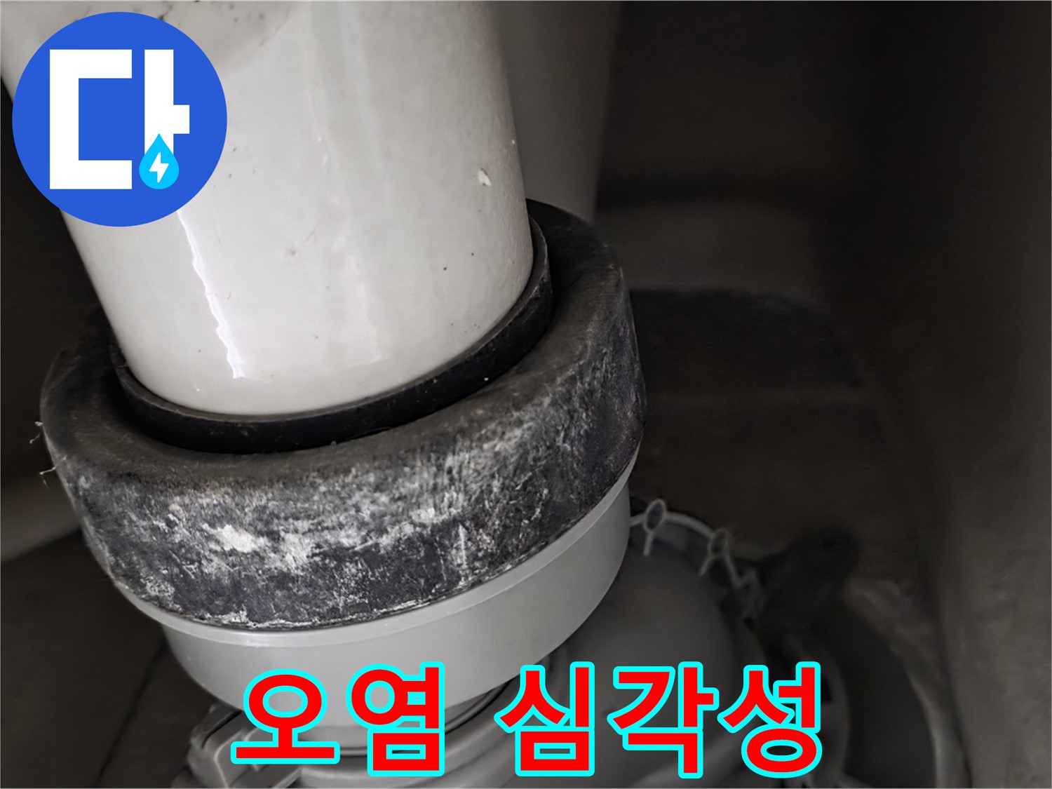 분당 운중동 산운마을 6단지 변기 누수 - 오염의 심각성을 보여주는 사진