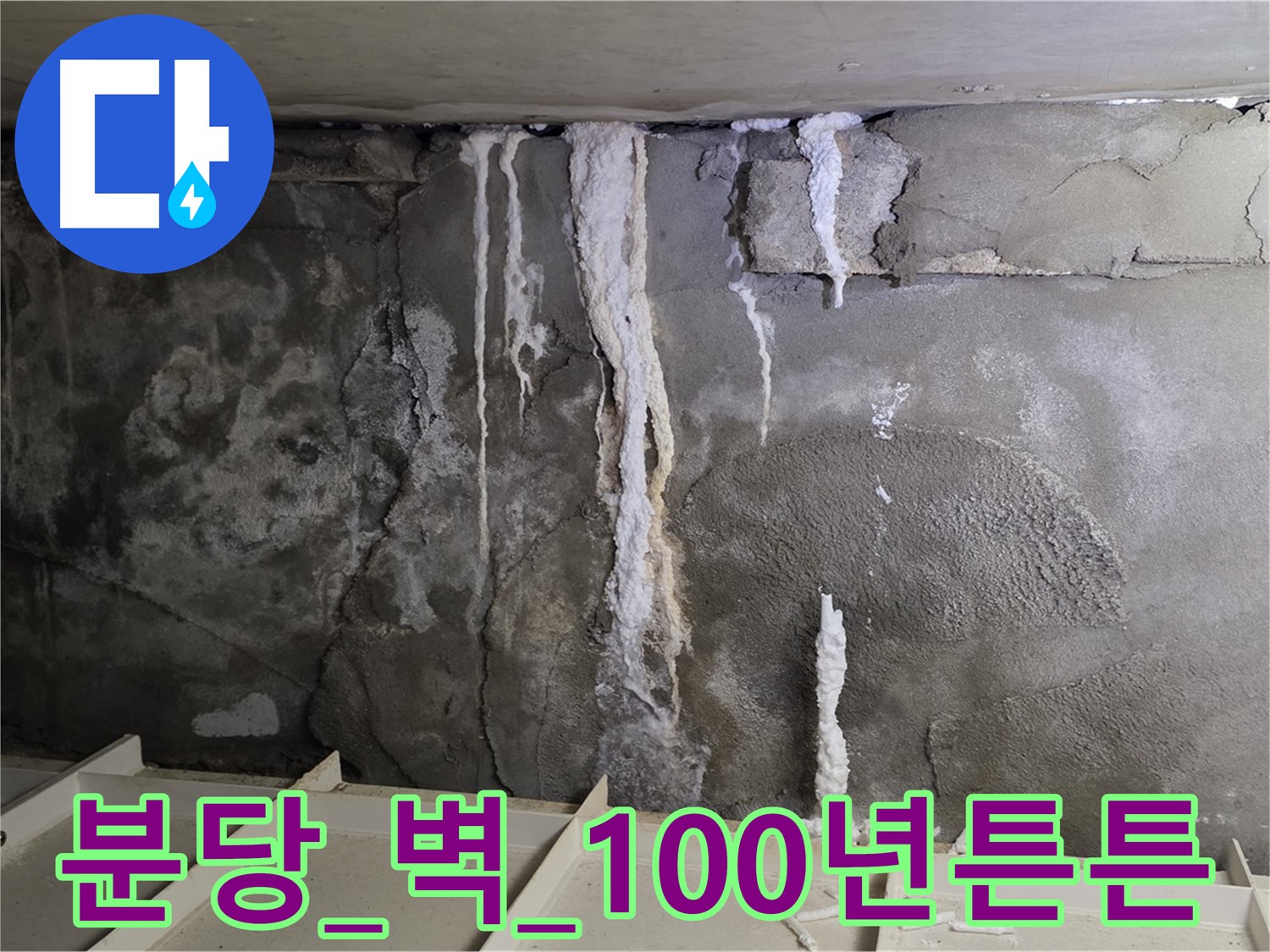 분당 콘크리트 벽 - 건물 늙음, 석회수 줄줄, 보강 공사 100년 튼튼