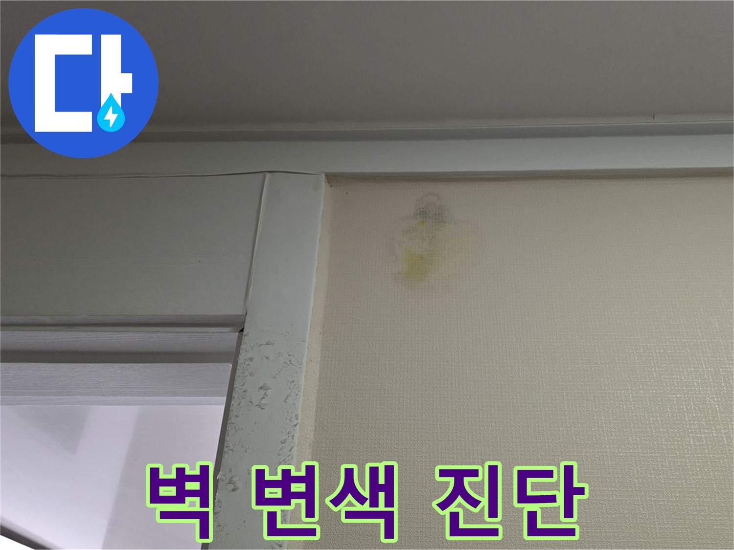 성남 분당 운중동 산운마을 아파트 벽 변색 - 누수 초기 의심