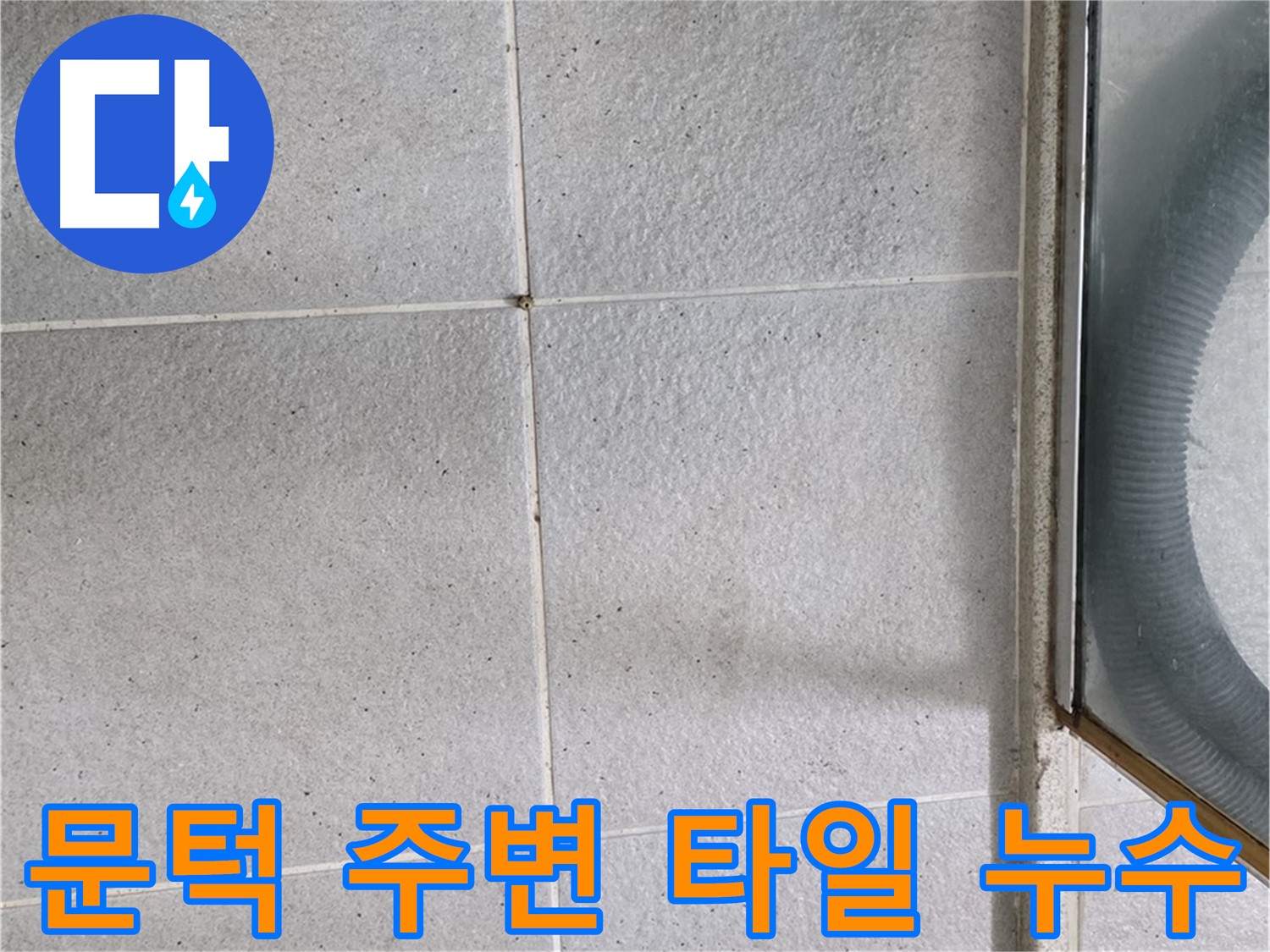 성남 분당 운중동 욕실 문턱 주변 타일 틈새 - 문턱 주변은 물이 고이기 쉬워 누수가 자주 발생합니다.