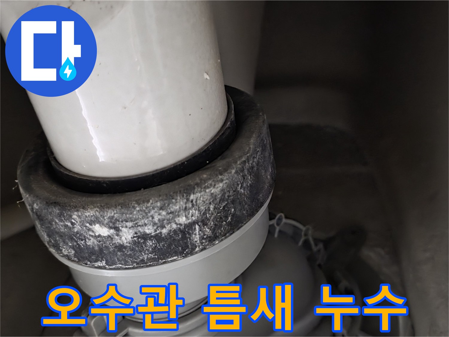 성남시 분당구 운중동 산운마을 변기 오수관 - 틈새에서 누수 발생