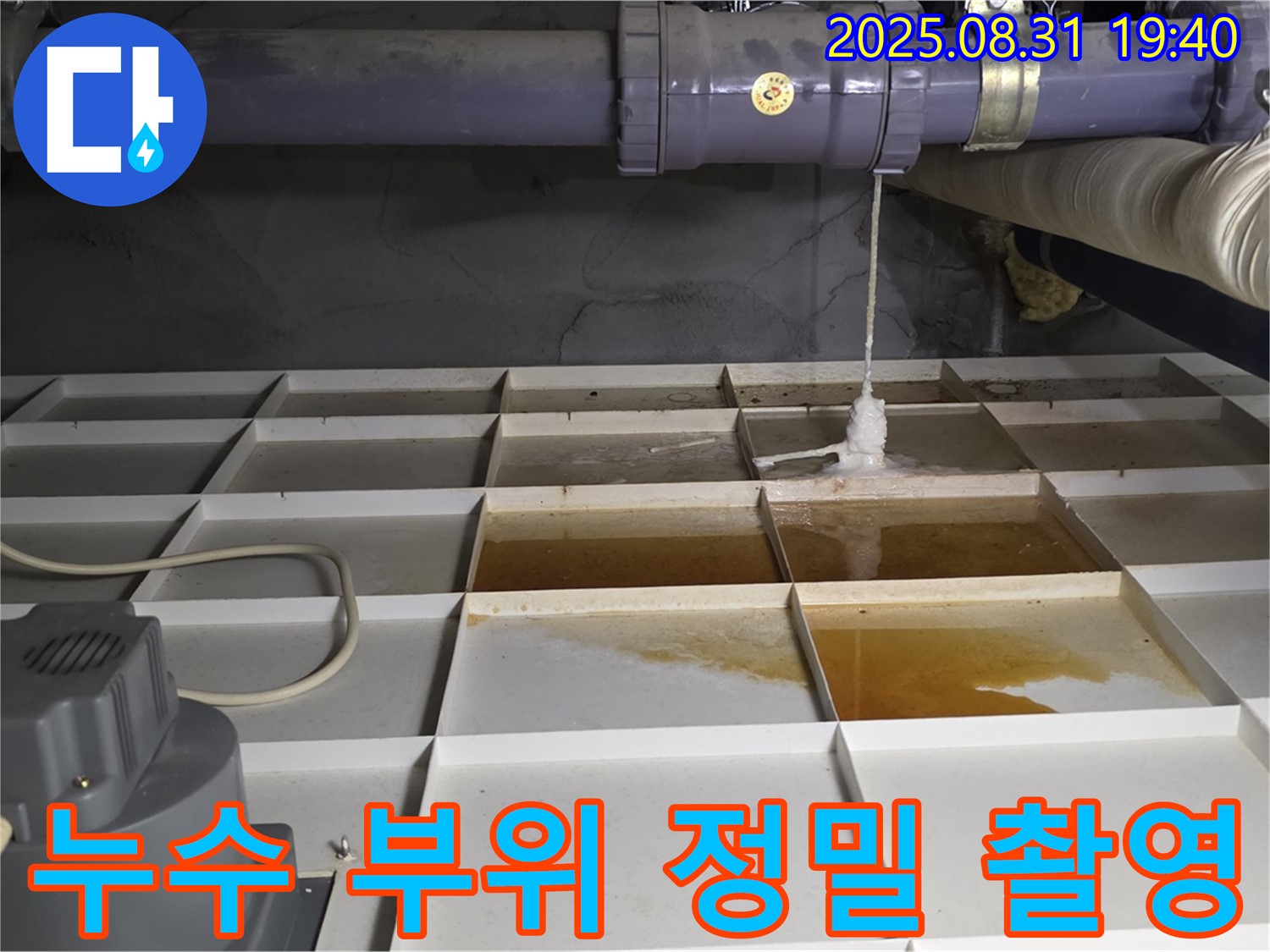 분당 산운로 주택 누수 - 누수 부위를 정밀하게 촬영하여 원인을 분석하는 과정