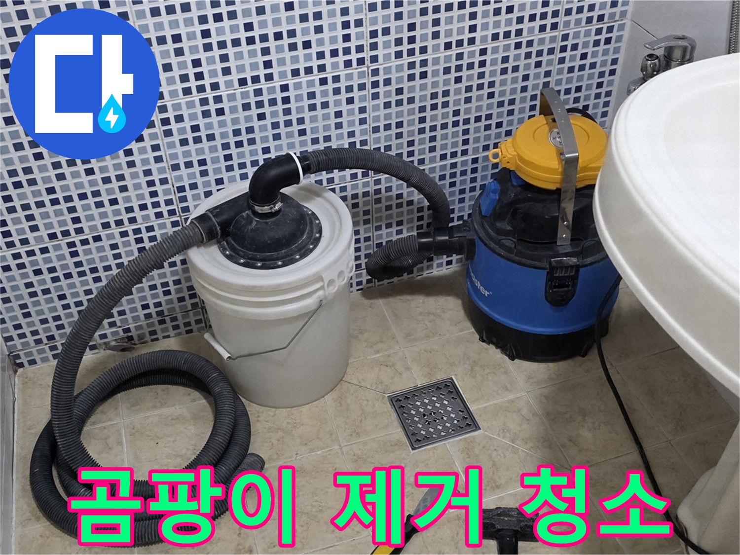 곰팡이 제거 및 청소 - 배수구 주변 곰팡이를 제거하고 깨끗하게 청소합니다.