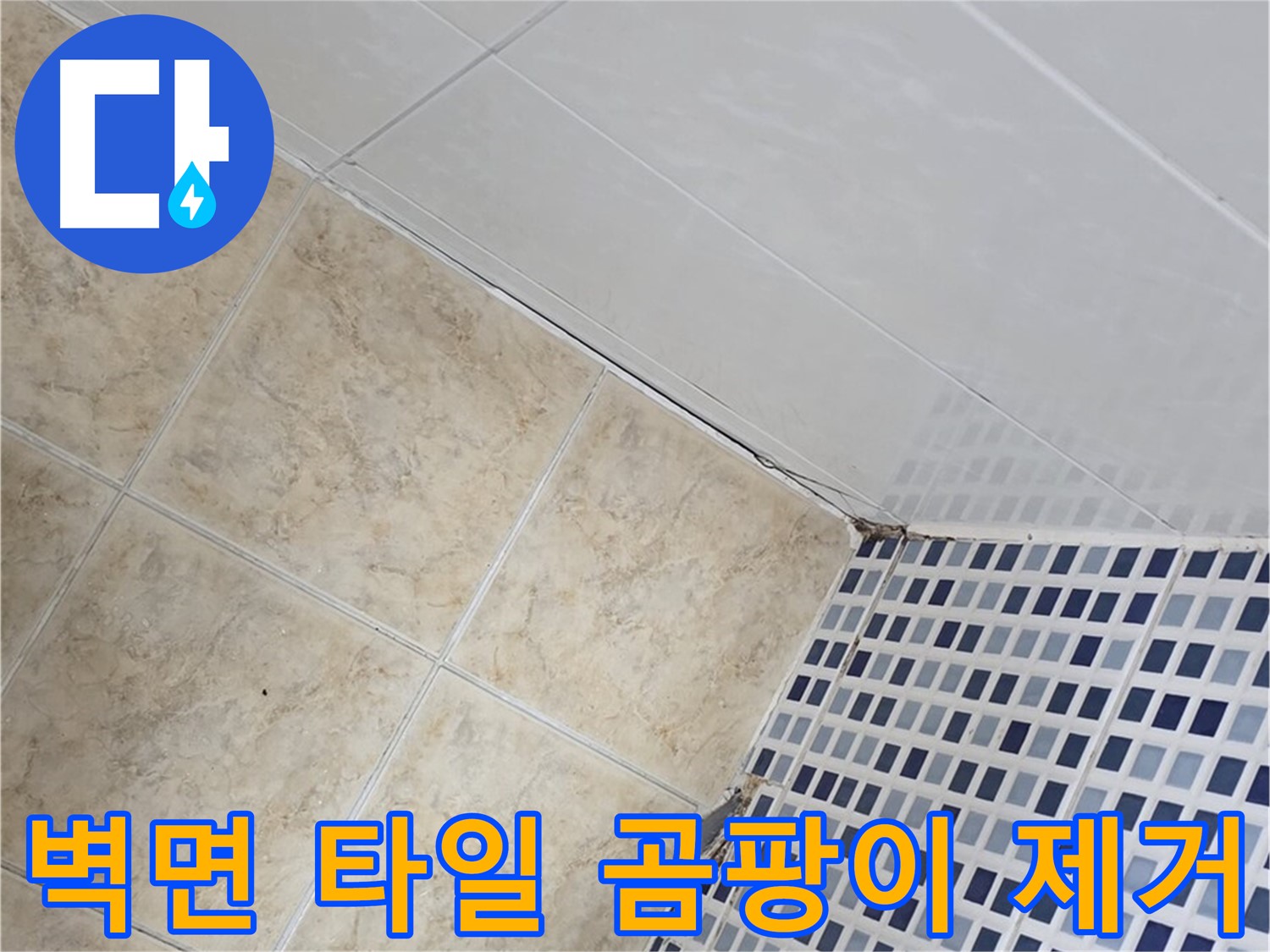 묵동 욕실 벽면 타일 틈새 누수 - 곰팡이 제거 후 실리콘 재시공