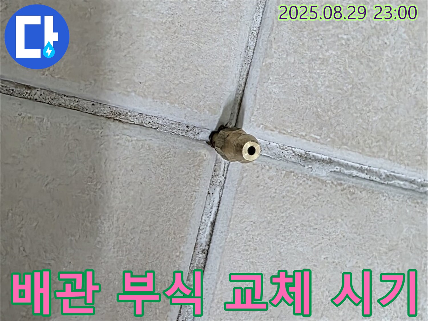 양주 백석 서광아파트 누수 - 배관 연결 부위 부식은 교체 시기가 되었음을 알려줍니다. - 안전을 위해 교체가 필요합니다.