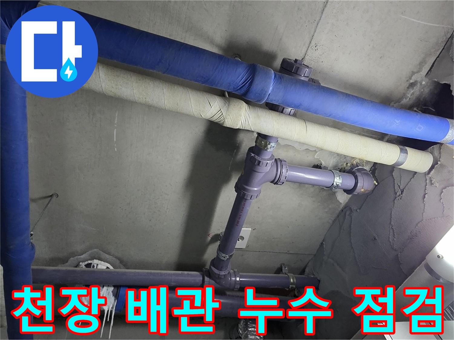 분당 운중동 산운로 아파트 천장 배관 누수 점검 - 누수 위치를 정확히 파악하고 원인을 분석합니다.