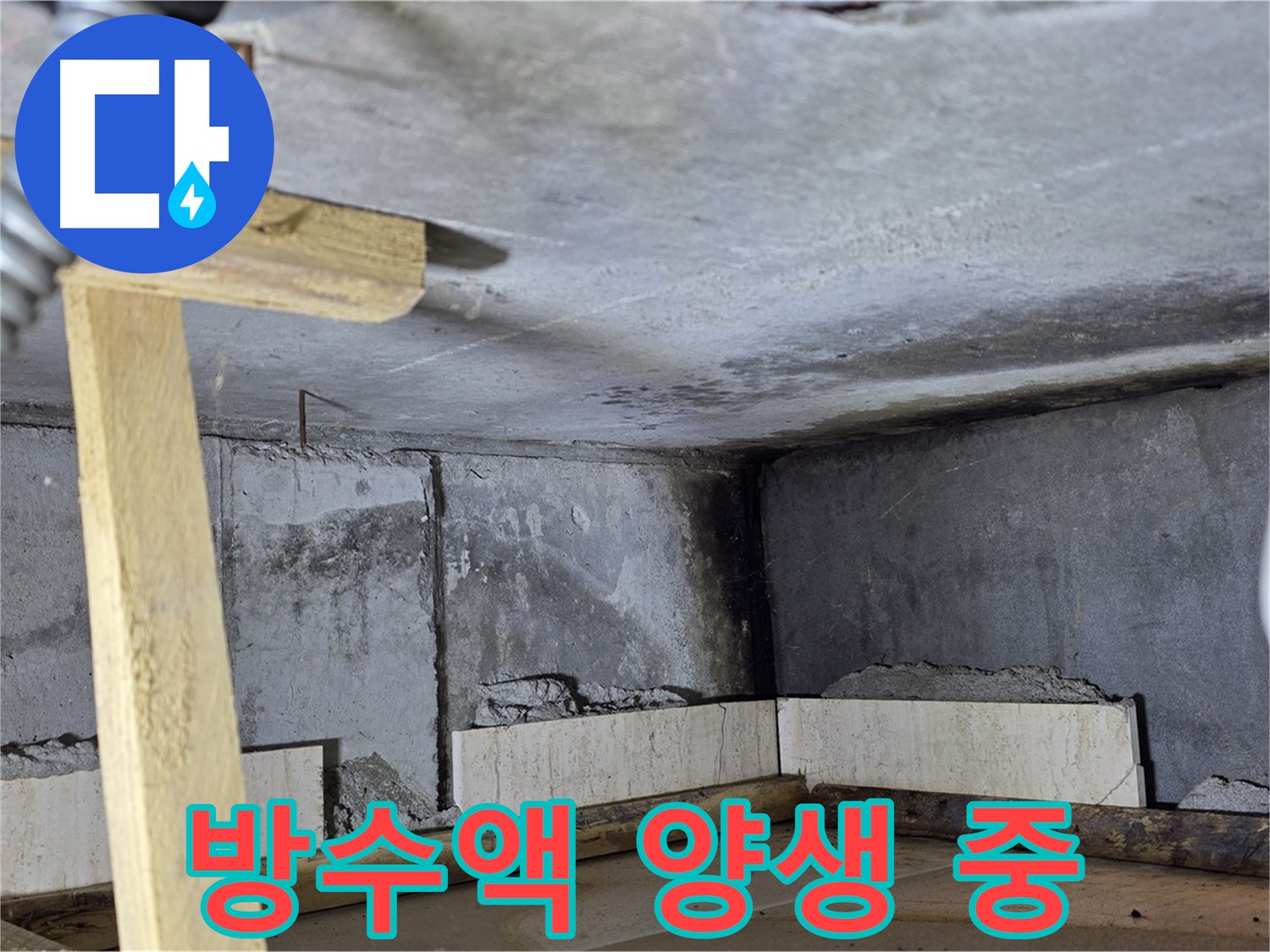 방수액 양생 - 건조 과정 확인