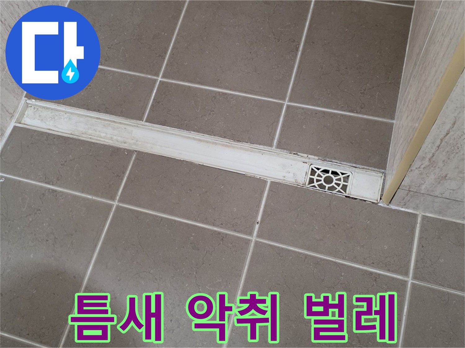 포천 일동면 기산리 욕실 - 트렌치 덮개 틈새 벌어짐으로 인한 악취 및 벌레 유입