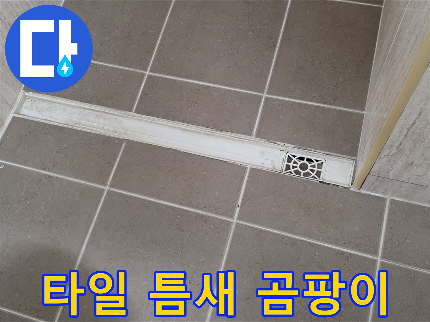 포천 일동면 기산리 욕실 - 트렌치 주변 타일 틈새 오염 및 곰팡이 발생