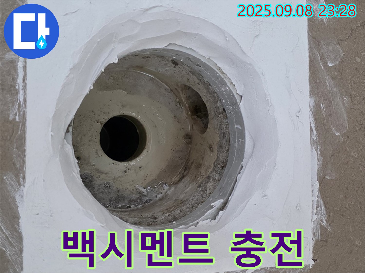포천시 일동면 아파트 욕실 배수구 누수 - 완벽한 백시멘트 충전으로 누수 차단