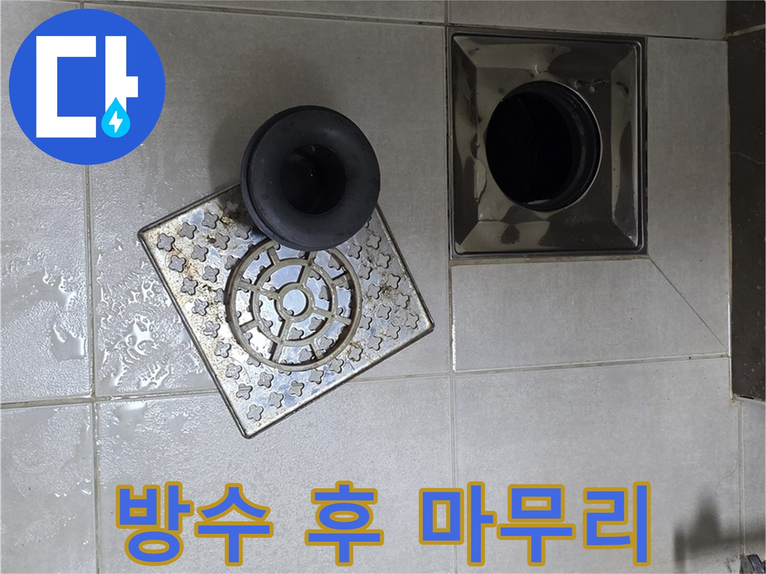 양주 옥정동 율정마을 아파트 - 욕실 바닥 누수, 배수구 주변 방수 작업 후 마무리