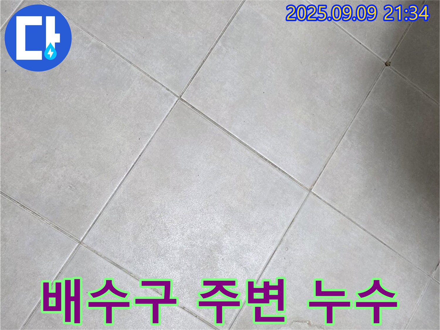 양주 율정마을 화장실 배수구 주변 타일 들뜸 및 누수 - 정확한 진단과 꼼꼼한 시공으로 해결합니다.