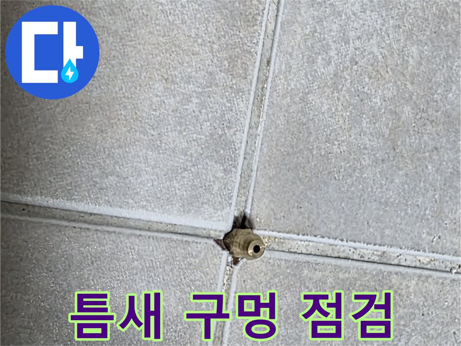 옥정 율정마을 아파트 누수 - 타일 틈새의 작은 구멍, 방심하지 말고 꼼꼼하게 점검해야 합니다.