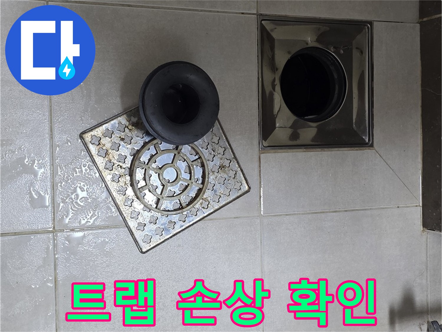 옥정 율정마을 아파트 - 욕실 배수구 누수, 트랩 손상 여부 꼼꼼 확인