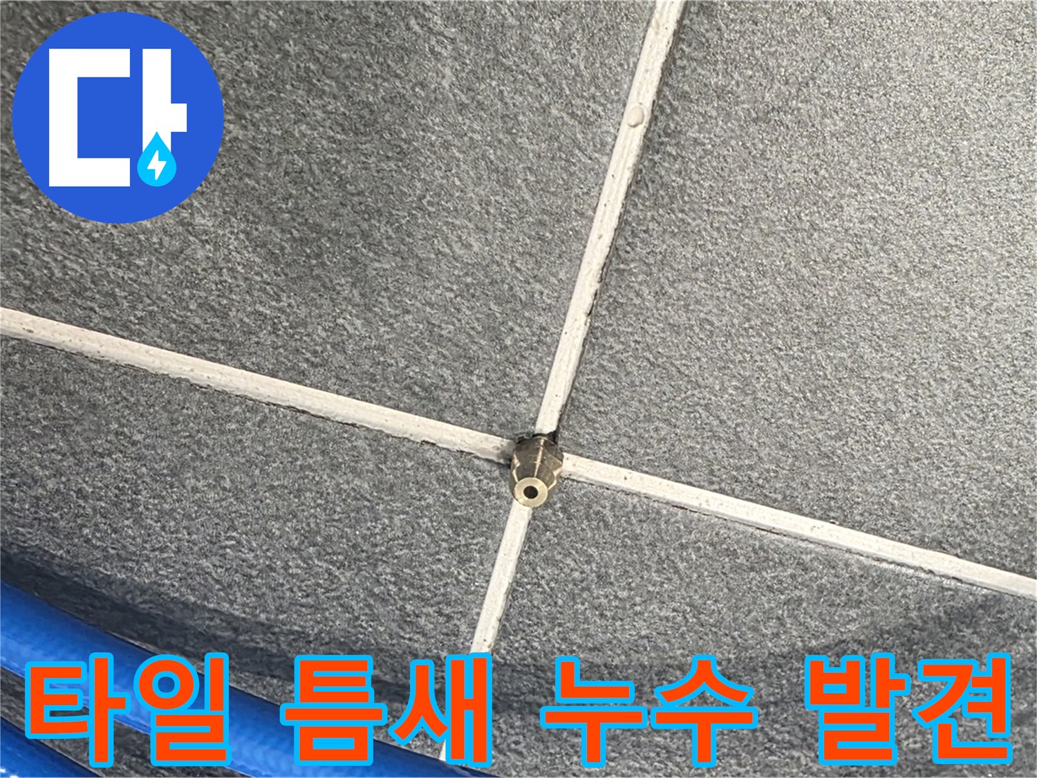 파주시 동패동 운정어반프라임 아파트 누수 - 타일 틈새에서 발생하는 누수를 발견한 모습입니다.