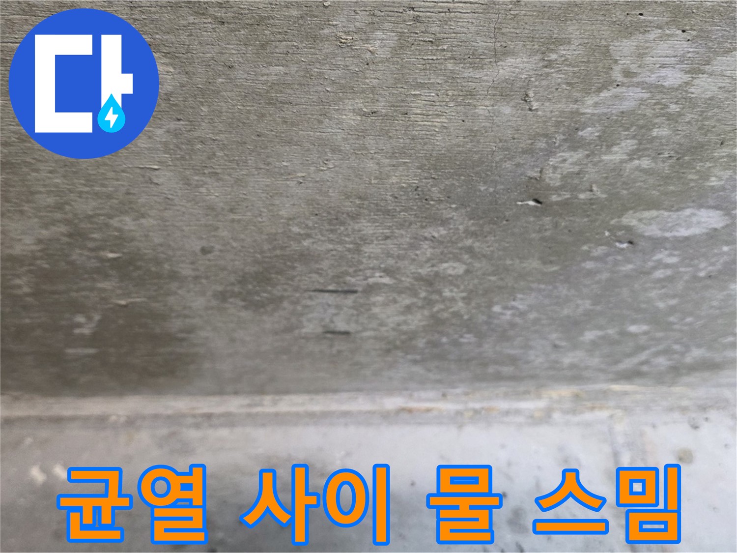 노원구 중계동 현대5차 아파트 누수 - 콘크리트 균열 사이로 물이 스며드는 모습입니다.