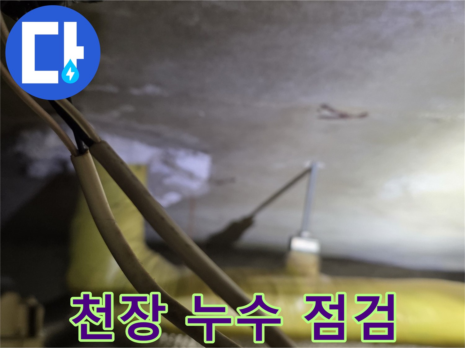 새절역 현대아파트 천장 누수 - 천장 상태를 꼼꼼하게 점검하는 모습