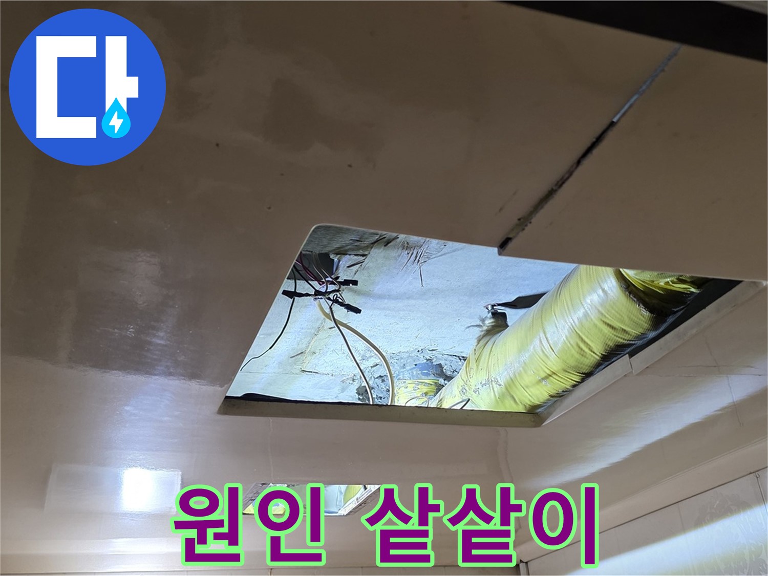신사동 새절역 현대아파트 천장 - 꼼꼼하게 누수 원인을 샅샅이 파헤치는 모습