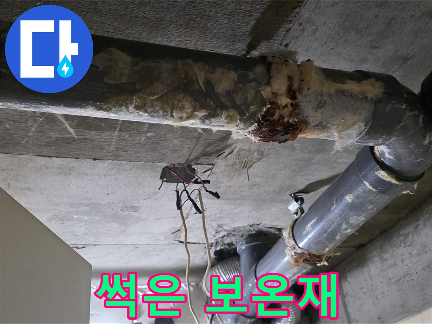 신사동 새절역현대아파트 누수 - 썩어가는 오수 배관 보온재