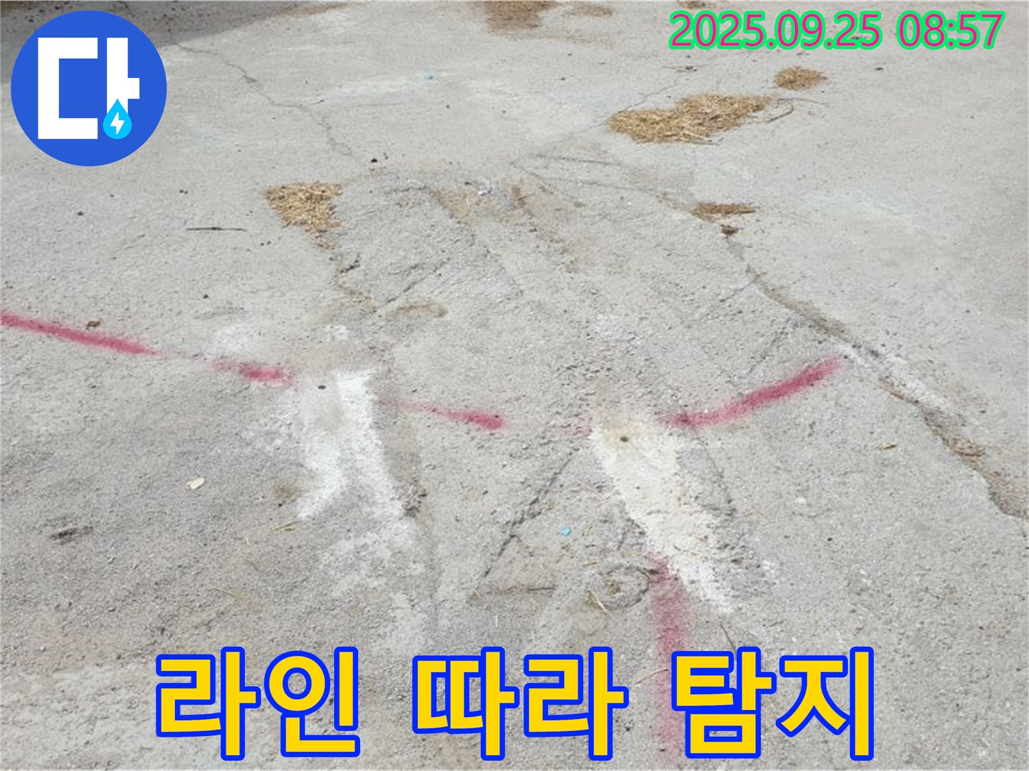 양주 백석 복지리 누수 탐지 - 붉은 라인 따라 숨겨진 누수 지점 찾아 완벽 해결
