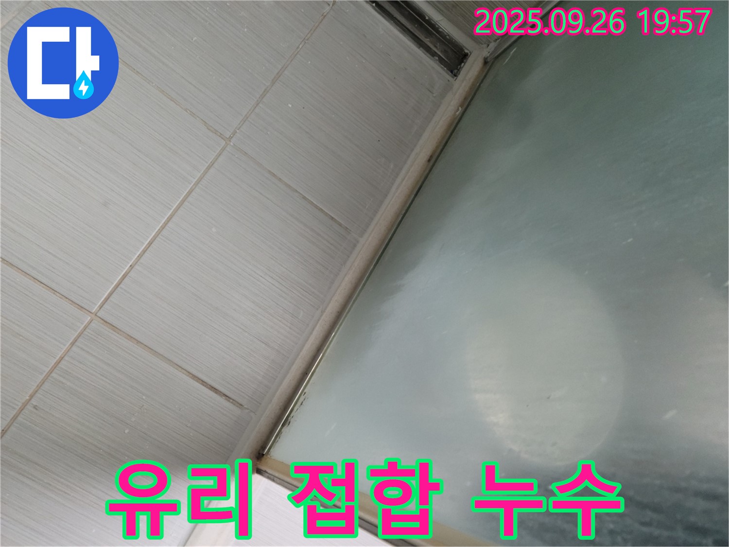 동두천 강변로 664-46 샤워부스 누수 - 유리 접합 부위 실리콘 손상으로 인한 누수 해결
