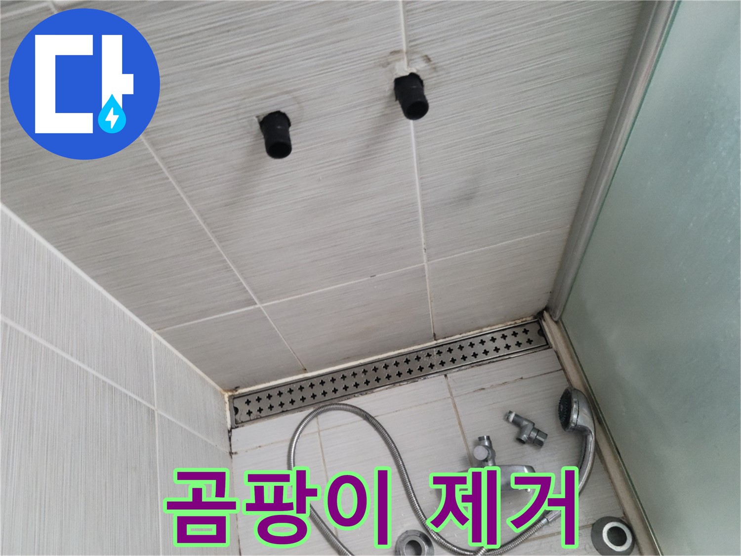 동두천 신창비바 - 샤워기 벽 배관 주변 곰팡이 깨끗하게 제거