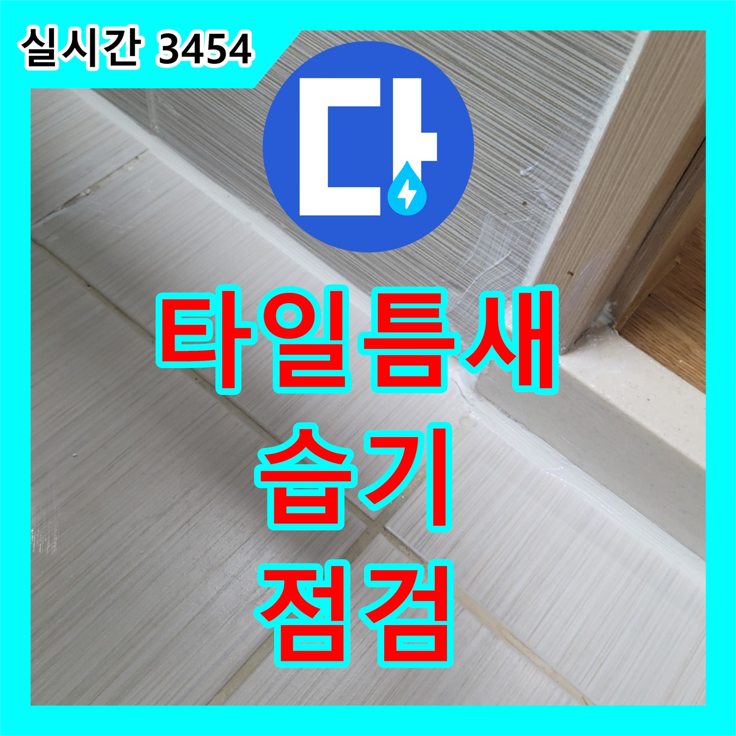 동두천 누수탐지, 변기 옆 타일 틈새 습기, 꼼꼼 점검으로 누수 여부 확인