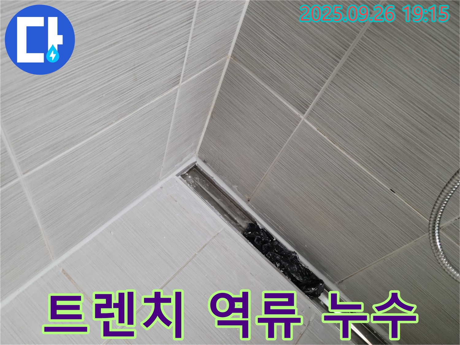 동두천 안흥동 누수탐지 - 샤워부스 트렌치 역류로 인한 누수 문제 해결 과정 상세 안내
