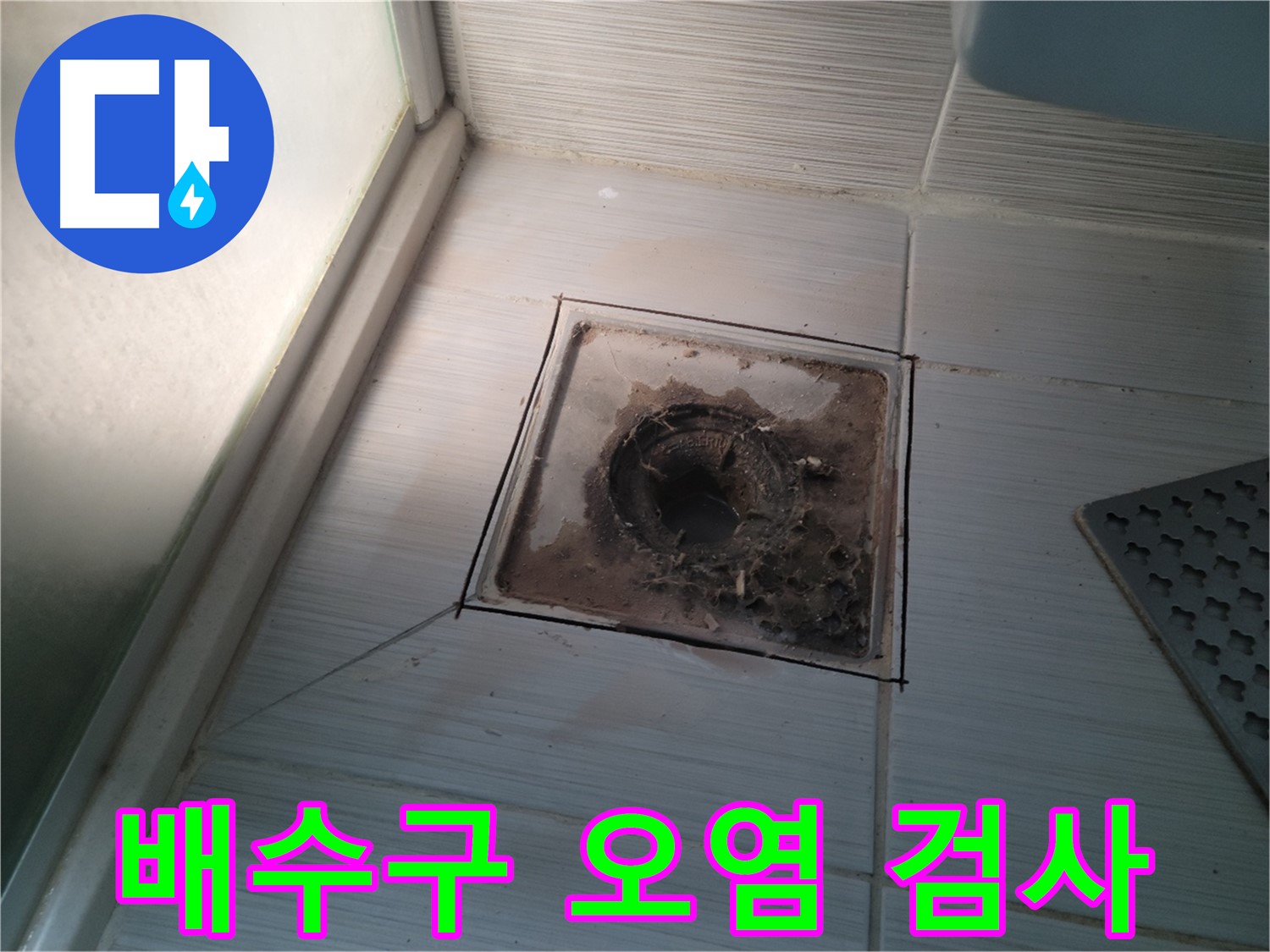 신창비바패밀리 욕실 배수구 - 오염 상태 정밀 검사 진행 중