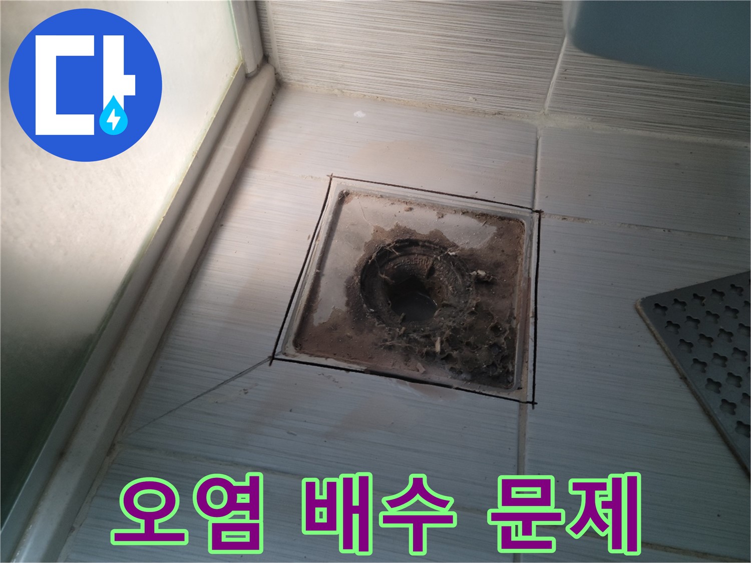 신창비바패밀리 욕실 배수구 주변 - 오염으로 인한 심각한 배수 문제 발생