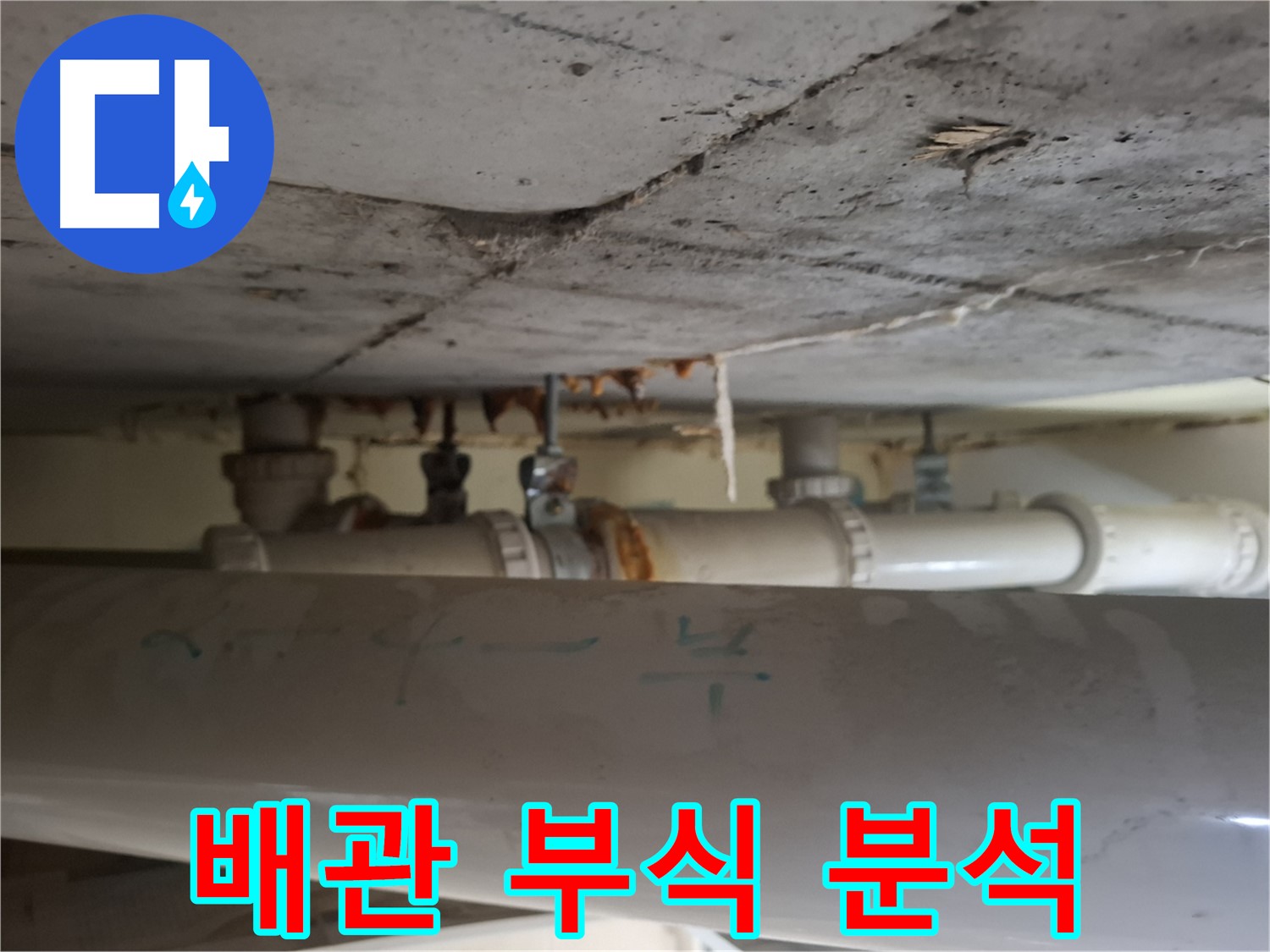 분당 봇들마을 2단지 아파트 - 천장 배관 부식 진행 단계 정밀 분석 중