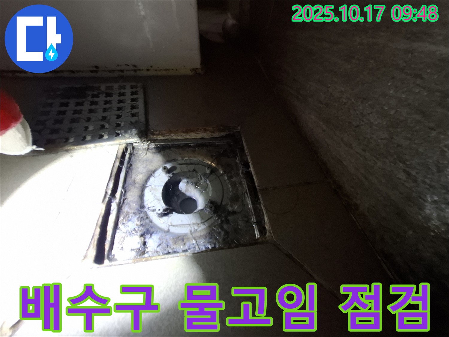 성남시 분당구 삼평동 봇들마을 아파트 욕실 배수구 주변 물고임 현상 - 꼼꼼한 점검으로 누수 가능성을 확인합니다.