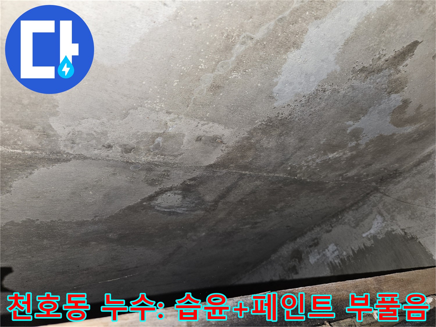 강동구 천호동 아파트 누수 - 습윤과 페인트 부풀어 오름은 누수 원인