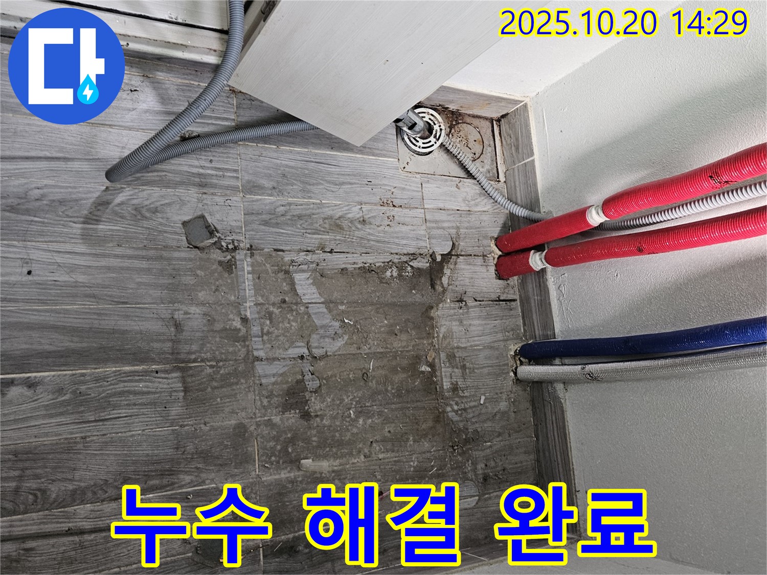 세탁실 누수 완벽 해결 - 쾌적하고 안전한 공간으로 변신했습니다.