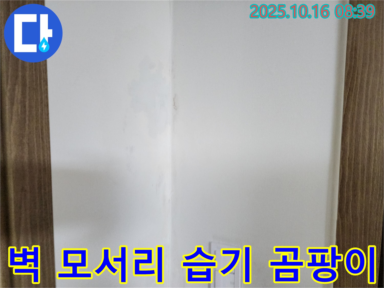양주 경신리 주택 - 벽 모서리 습기, 곰팡이 발생 위험 - 누수 탐지 필요