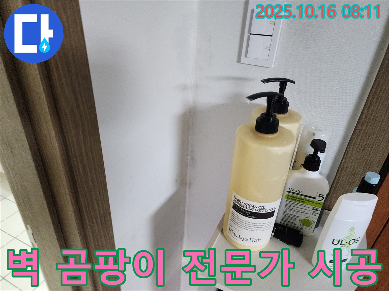 양주시 남면 경신리 욕실 - 벽 곰팡이 - 곰팡이 제거 전문가가 책임 시공