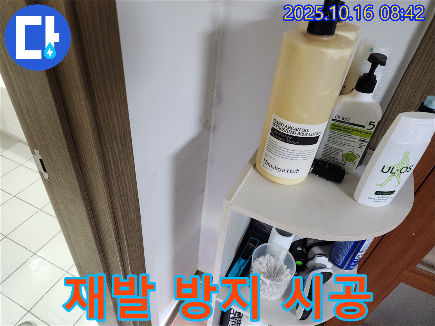 양주시 남면 경신리 욕실 벽 곰팡이 - 재발 걱정 없는 완벽한 누수 시공!