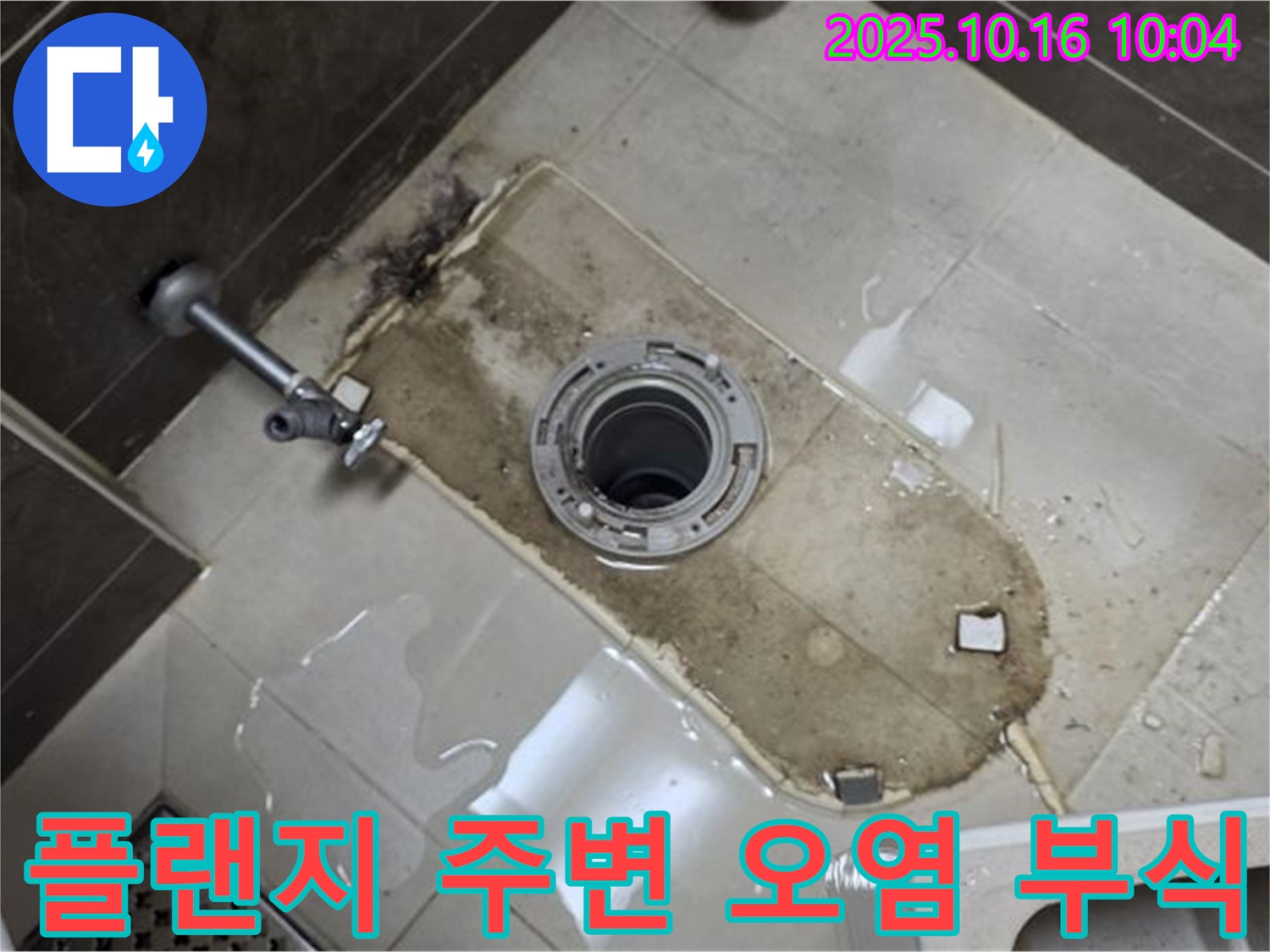 옥정동 율정마을 아파트 변기 누수 - 변기 플랜지 주변 오염과 부식 누수 해결 - 깨끗하게 청소하고 부식된 부분까지 완벽하게 보수