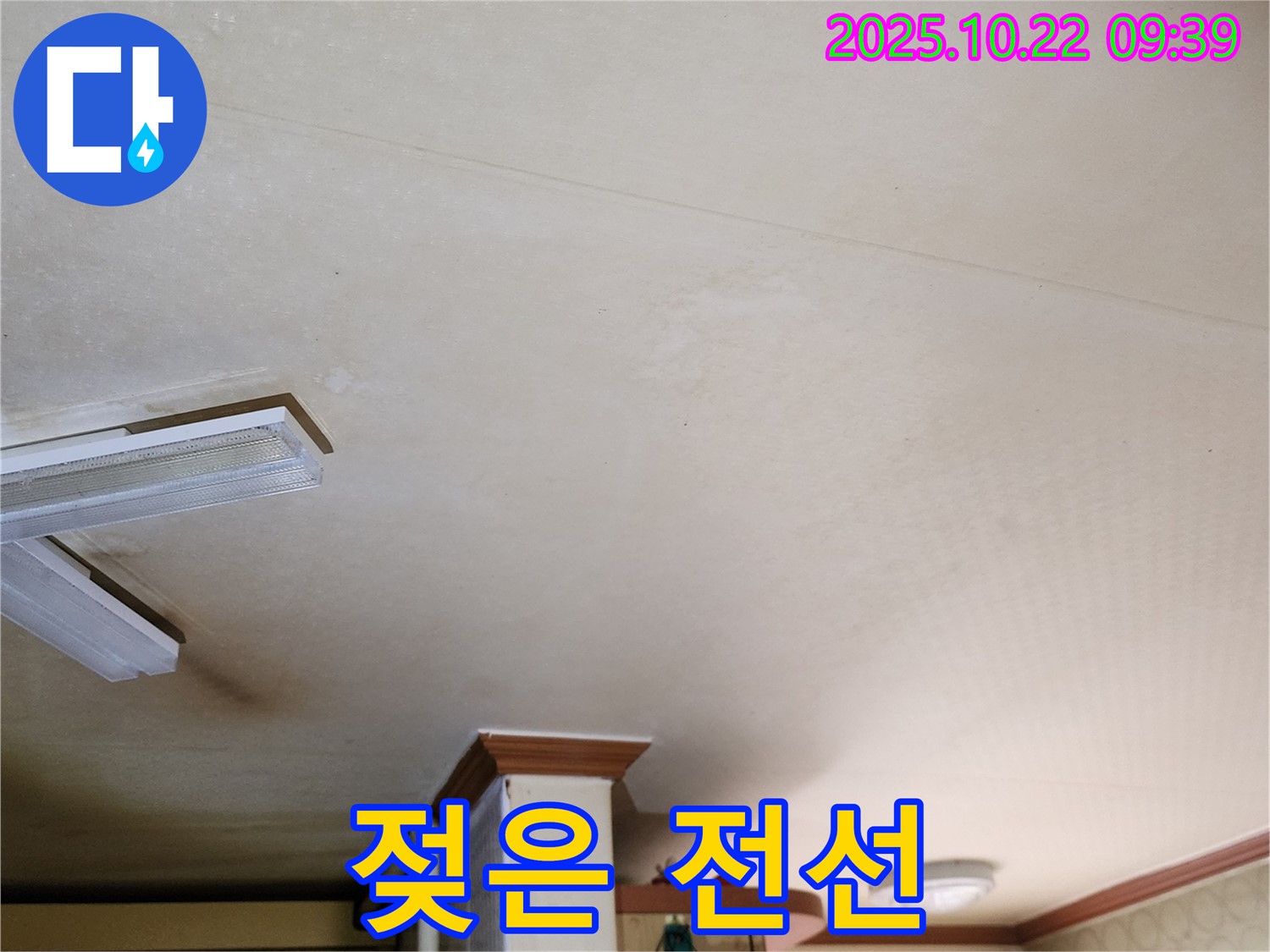 양주 천장 누수 - 젖은 전선, 감전사고 위험